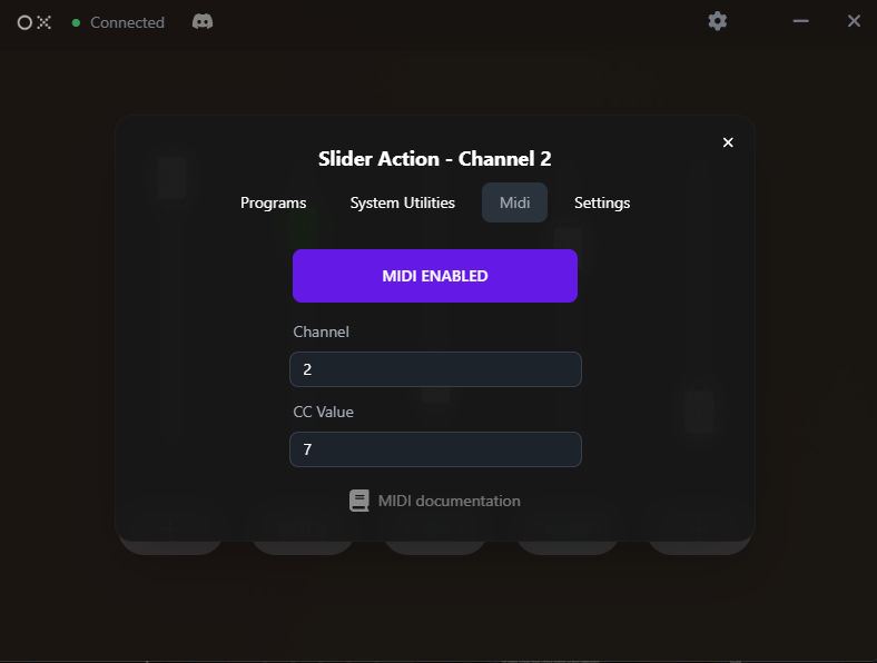 Dot X MIDI configuration